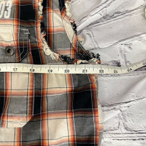 Harley Davidson Men's HD Plaid Sleeveless Shirt Size Medium Pre-Owned - Picture 9 of 9